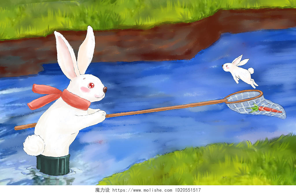 逃家小兔兔妈妈兔宝宝绘本插画儿童童话故事